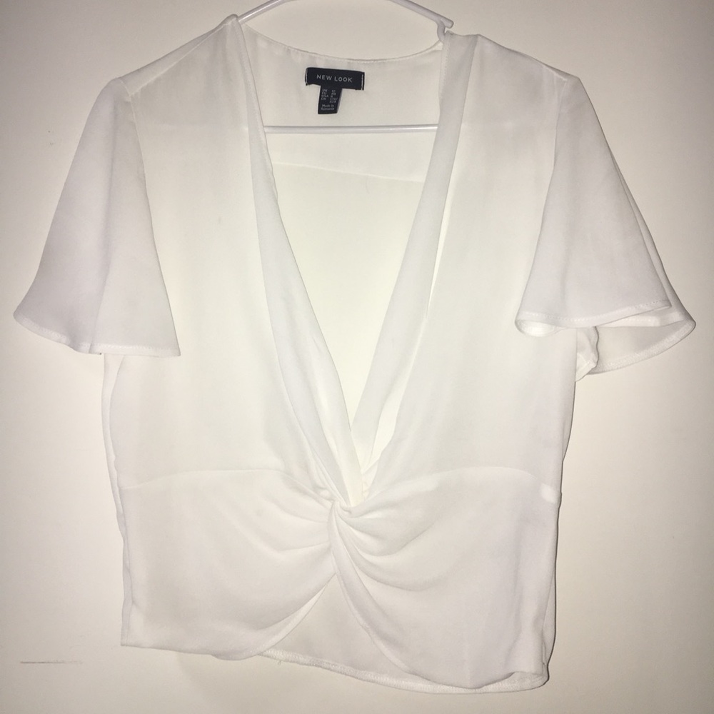 White Blouse with Front Detail